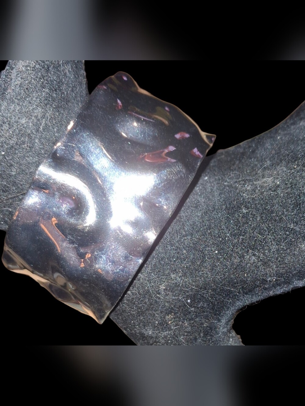 Wide Wavy Design Bold Cuff Bracelet Unsigned Chunky Silvertone